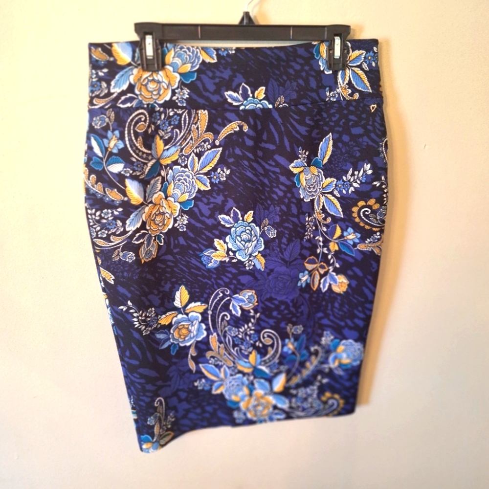 Thalia Sodi Blue and Yellow Floral Pencil Skirt - Picture 2 of 10